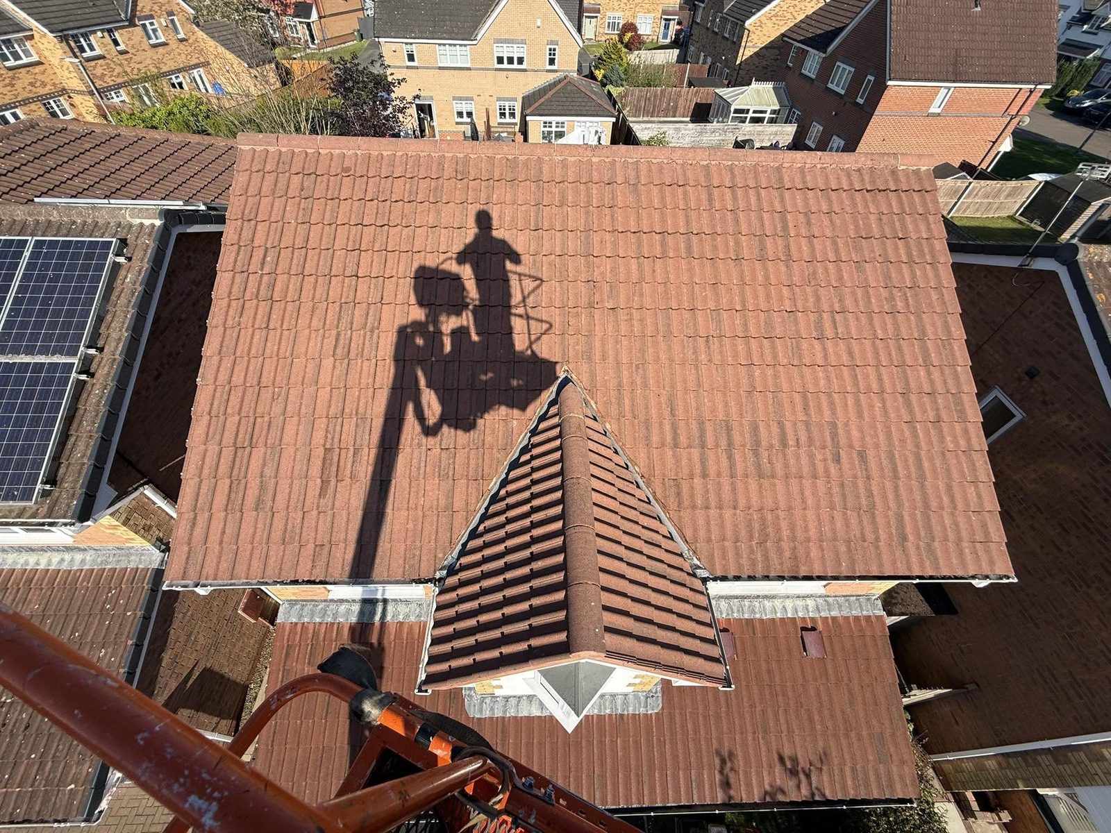 Aerial roof inspection view, roof cleaning in Thornaby  Teesside by IGM